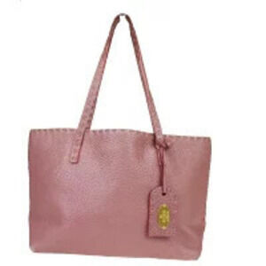 Fendi Selleria Leather Handbag Metallic Pink
